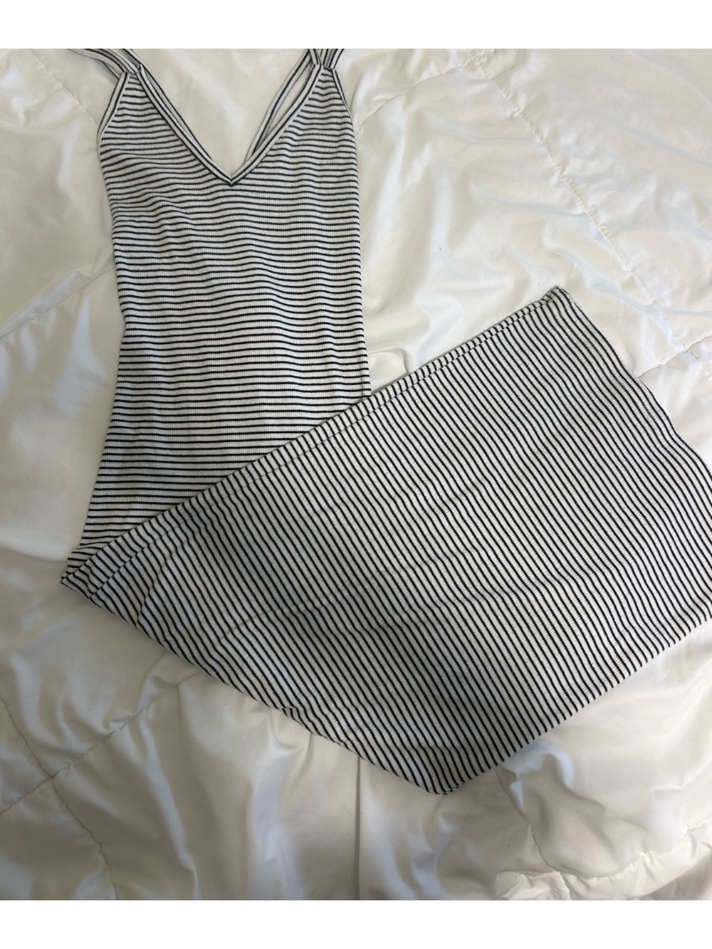 Striped Cowl Neck maxi dress in Black & White